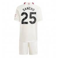 Camiseta Manchester United Jadon Sancho #25 Tercera Equipación para niños 2023-24 manga corta (+ pantalones cortos)